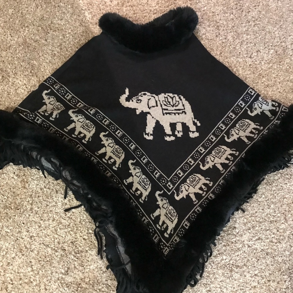 Warm and elegant Winter Poncho